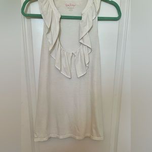 Lilly Pulitzer White Ruffled Tank Top
